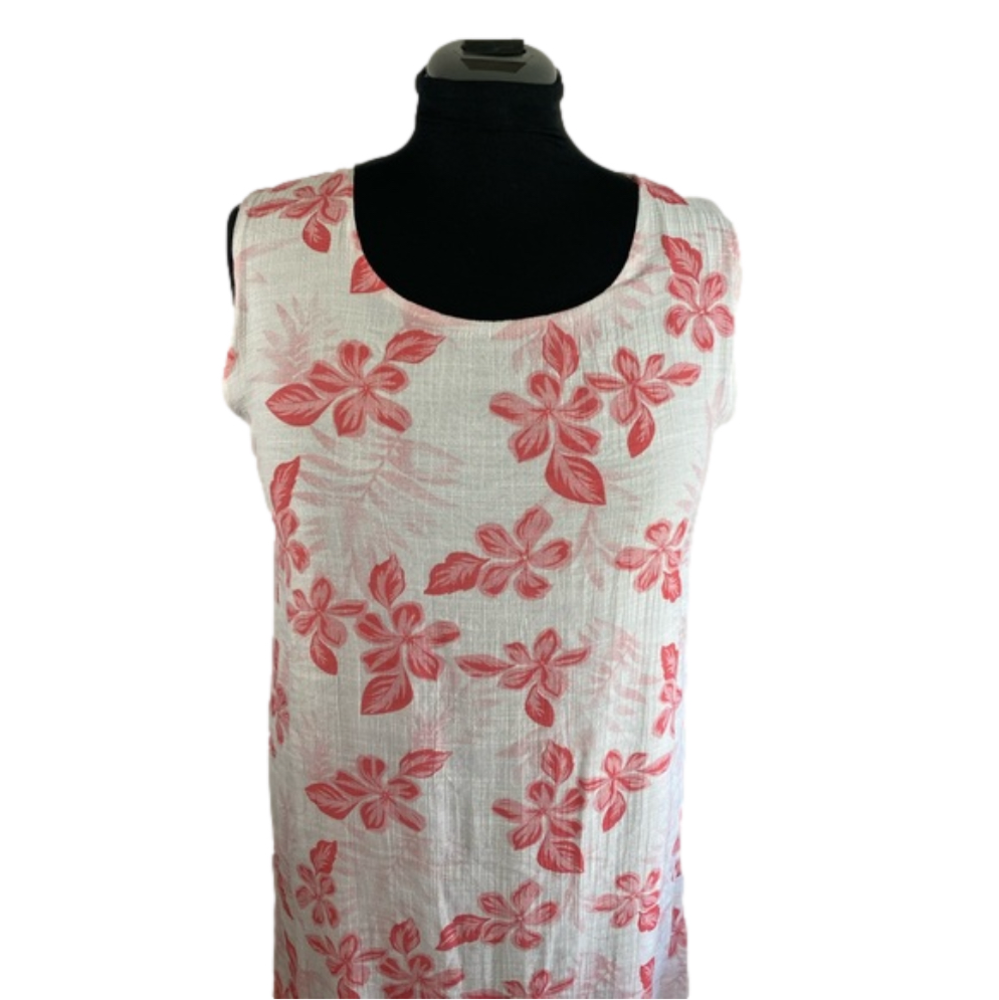 SIMPLY COUTURE Pink & White Floral Double-Tier Loose Tank DressSKU0536 - Picture 2 of 10